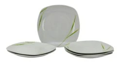 6er Set Dessertteller Flach Palazzo 19cm - Kuchenteller / Frühstücksteller Aus Weißem Porzellan Mit Dekor-Kreisen In Grau Und Dunkelrot -Einrichtungsgeschäft 0b84b74f 7dd3 43e6 bf45 0602528674ae