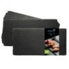 EGenuss 6er-Set Schieferplatten Dessertteller Sushi Geschirr Schwarz Teller Schiefer Serviertablett 30x15 Cm