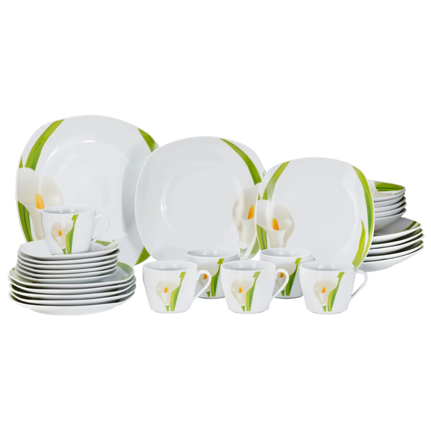 Kombiservice Calla 30-teilig eckig Porzellan für 6 Personen weiß mit Blumendekor Kombiservice Calla 30-teilig Eckig Porzellan Für 6 Personen Weiß Mit Blumendekor -Einrichtungsgeschäft 255b7c37 ccfe 4d60 9e90 0520141c8d60 scaled