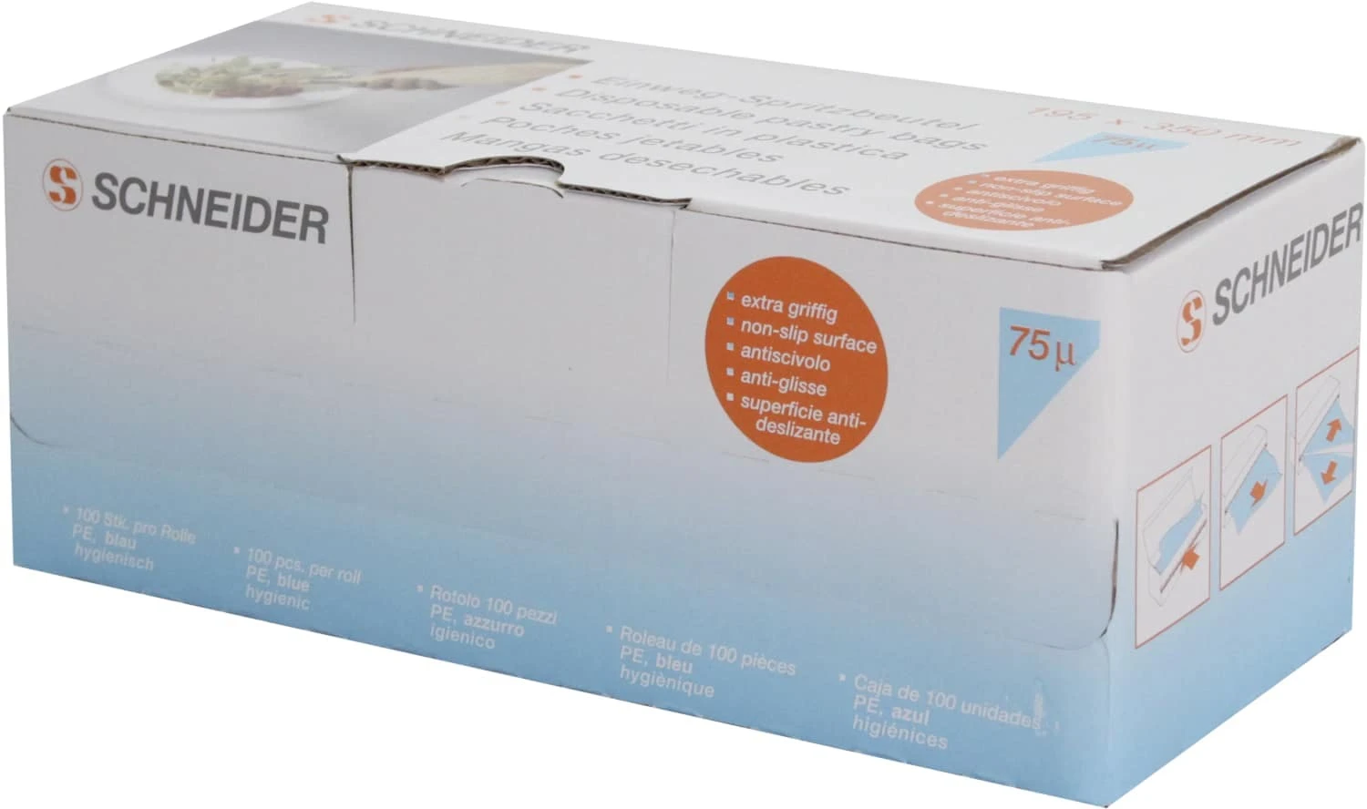 Schneider - Einweg-Spritzbeutel, geschlossene Spitze 300 x 160 mm, 75 my, gerollt. Farbe blau 100 Stk./Box Schneider® Schneider - Einweg-Spritzbeutel, Geschlossene Spitze 300 X 160 Mm, 75 My, Gerollt. Farbe Blau 100 Stk./Box -Einrichtungsgeschäft 4049ca33 6ea7 43db b4f1 2734a4eaa96c