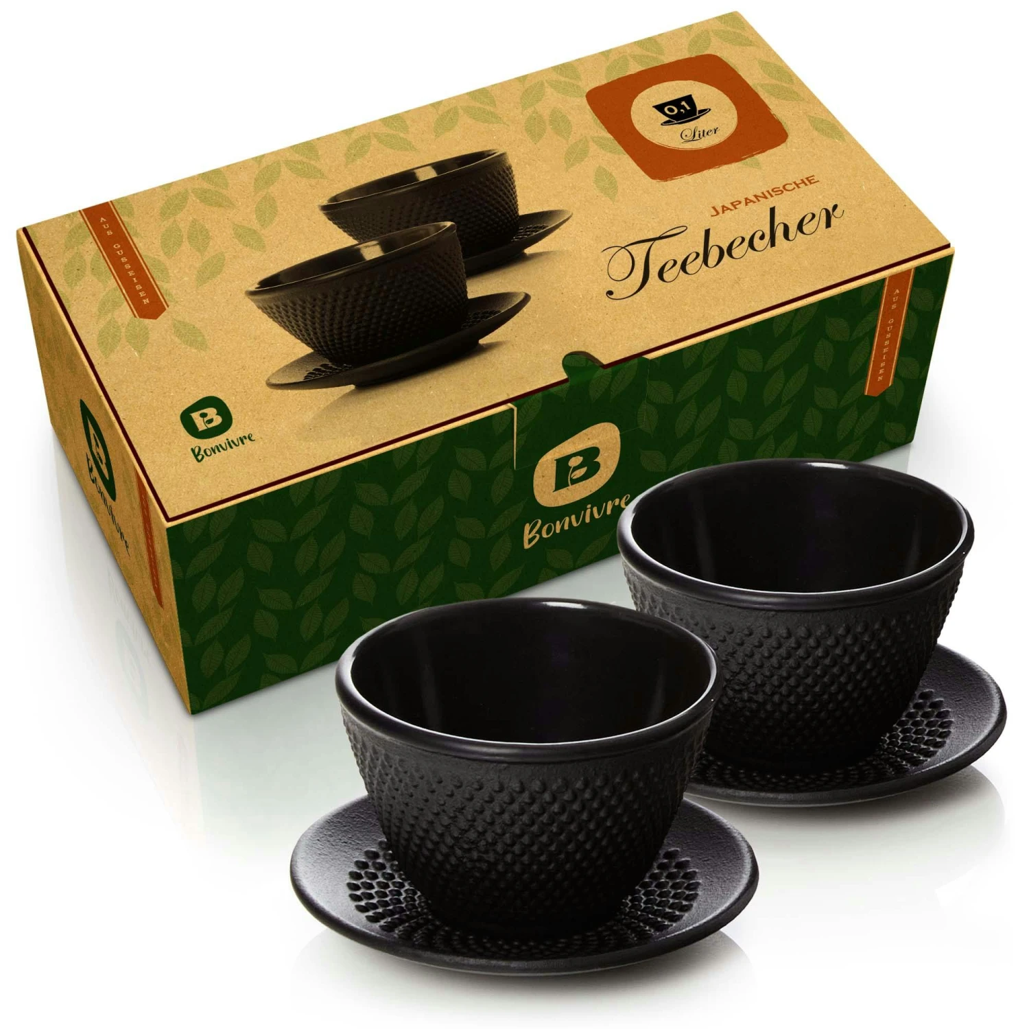 Bonvivre© Teetassen + Untersetzer aus emailliertem Gusseisen - 2er Set | Asiatische Teebecher mit Untertassen - Füllmenge je 100 ml Bonvivre© Teetassen + Untersetzer Aus Emailliertem Gusseisen - 2er Set | Asiatische Teebecher Mit Untertassen - Füllmenge Je 100 Ml -Einrichtungsgeschäft 50e1cad7 491f 48f9 a604 c3c551c94008
