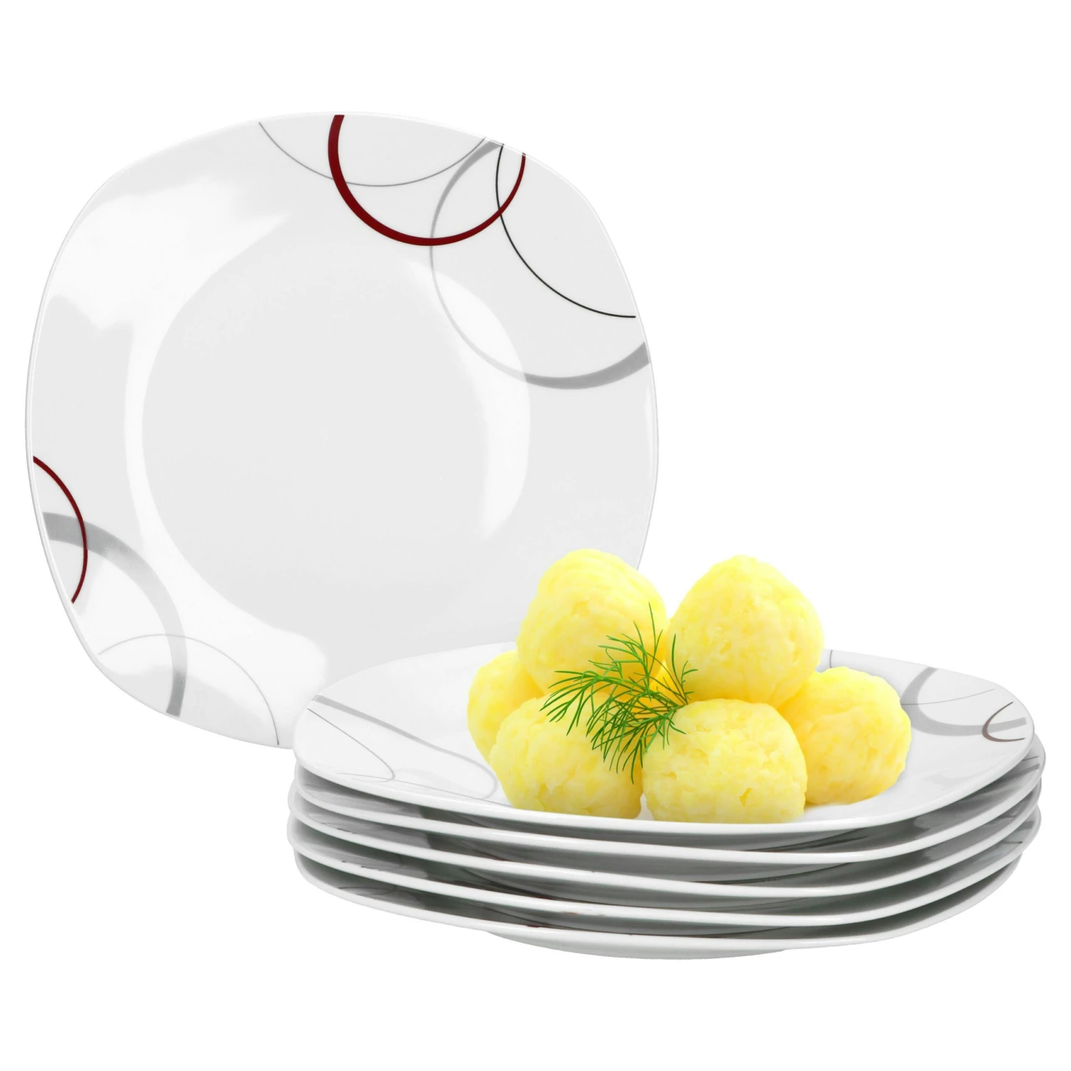 6er Set Essteller flach Palazzo 25cm - Speiseteller aus weißem Porzellan mit Dekor-Kreisen in grau und dunkelrot 6er Set Essteller Flach Palazzo 25cm - Speiseteller Aus Weißem Porzellan Mit Dekor-Kreisen In Grau Und Dunkelrot -Einrichtungsgeschäft 5560379f d733 464e 9d9c eaf2a9a4a093 scaled