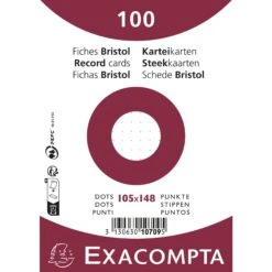 Exacompta 10708E 10x Packung Mit 100 Karteikarten A5, Eingeschweißt, DOT/punktkariert, Nicht Perforiert - Weiß -Einrichtungsgeschäft 8fe3247f ee27 4e85 8e15 5c7f1bf08be1