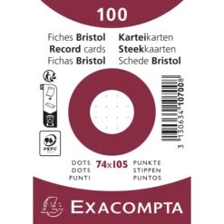 Exacompta 10708E 10x Packung Mit 100 Karteikarten A5, Eingeschweißt, DOT/punktkariert, Nicht Perforiert - Weiß -Einrichtungsgeschäft bc8f0c2f 4a19 4bb4 a9fe 48d9e384dffa
