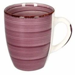 6er Set Kaffeebecher Palazzo 33cl - Kaffeetasse Aus Weißem Porzellan Mit Dekor-Kreisen In Grau Und Dunkelrot -Einrichtungsgeschäft c5407e4c 37e9 418b 8782 40827bb69b0f