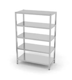 Edelstahl Gastro-Lagerregal Mit 5 Verstellbaren (perforierten) Ablagefächern | AISI 430 Qualität | HxBxT 180x140x40 -Einrichtungsgeschäft c93f83b5 aadc 4a7d 9de7 2e37b61cdaf0