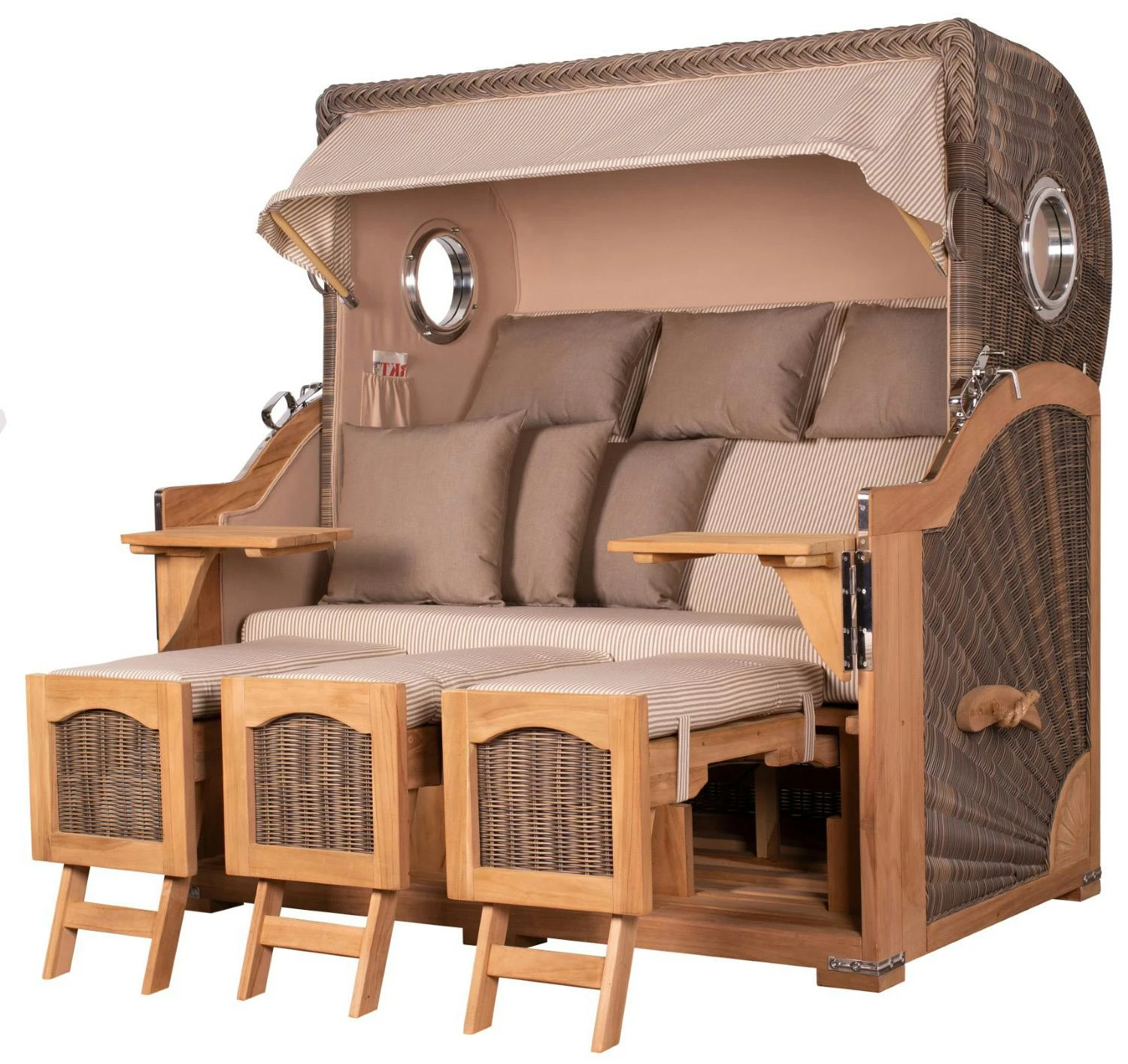 Strandkorb - bene living - Ammersee Grande XXL Teak Bullauge - PE grau - Modell 551 - 3-Sitzer inkl. Liftersystem Strandkorb - Bene Living - Ammersee Grande XXL Teak Bullauge - PE Grau - Modell 551 - 3-Sitzer Inkl. Liftersystem -Einrichtungsgeschäft cb12c201 e187 423b 99ba e961b76ee36e