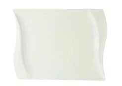 Kombiservice Harmony 30-teilig Eckig Porzellan Für 6 Personen Weiß Geschwungene Kanten